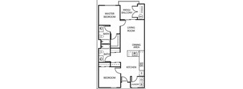 a floor plan of a house with a bathroom and a living room
