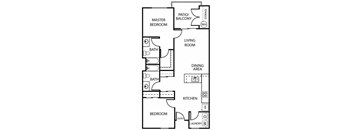 a floor plan of a house with a living room and a dining room
