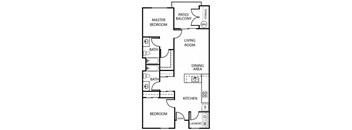 a floor plan of a house with a living room and a dining room