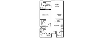 a floor plan of a house with a bedroom and a living room