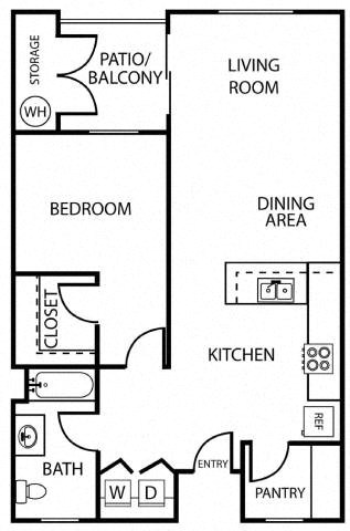 a floor plan of a house with a bedroom and a living room