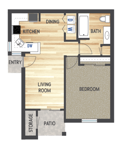 a floor plan of a living room with a kitchen and a dining room
