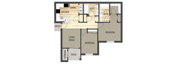 the floor plan of a house with bedrooms and a living room