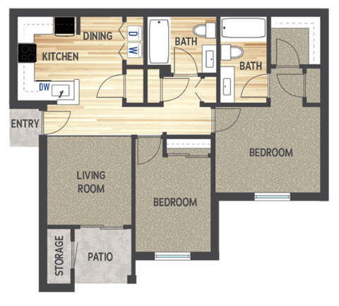 the floor plan of a house with bedrooms and a living room