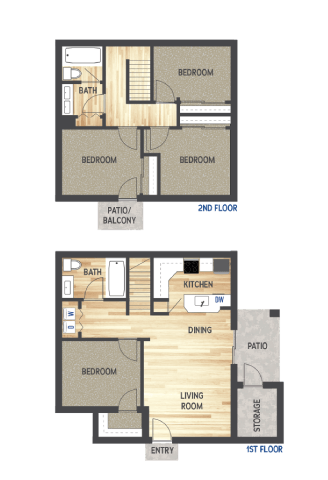 the bedrooms of the floor plans