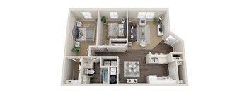 a 2 bedroom192 sq ft floor plan