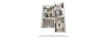 a outlook outlook of a 2 bedroom floor plan  villas at spring creek apartments