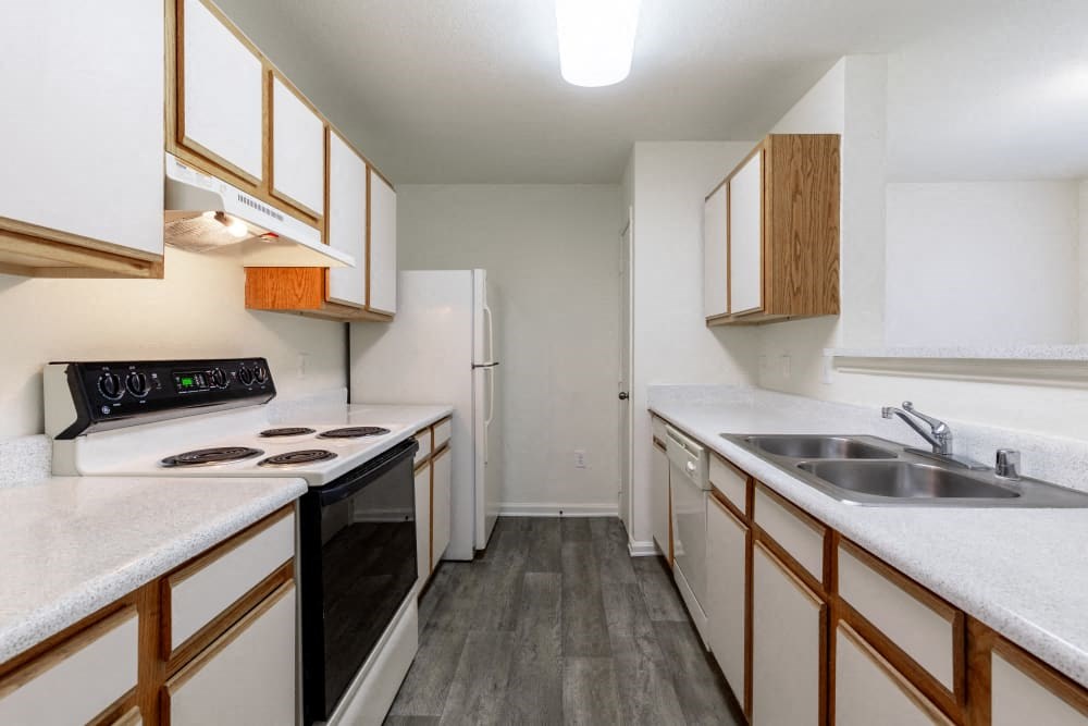 Kitchen with White Appliances