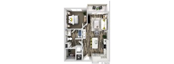 a 2 bedroom floor plan of a297297