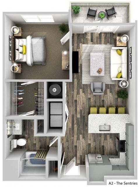 a 1 bedroom floor plan