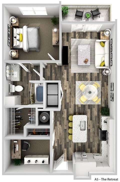 a 1 bedroom floor plan  the retreat apartments