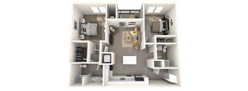 a 1 bedroom floor plan  the crossings