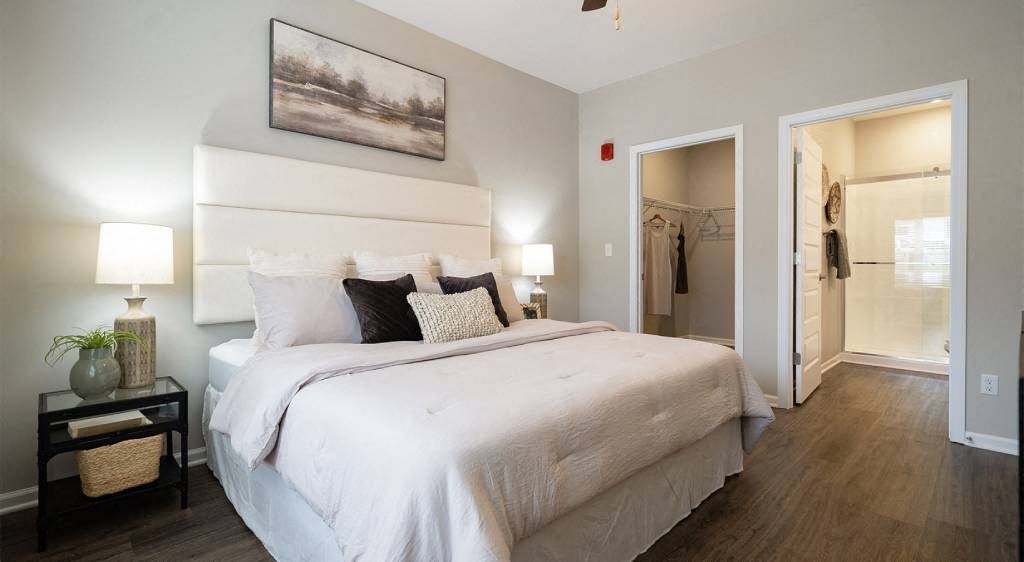 Bedroom with walk-in closet