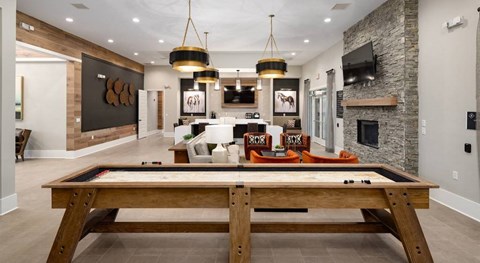 Clubhouse with lounge area and games