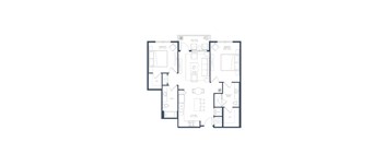 A black and white image of a house floor plan.