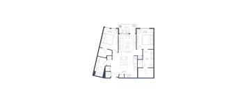 A black and white image of a floor plan for a house.