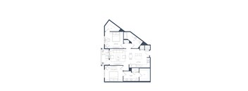 A black and white floor plan of a two-story house with labeled rooms.