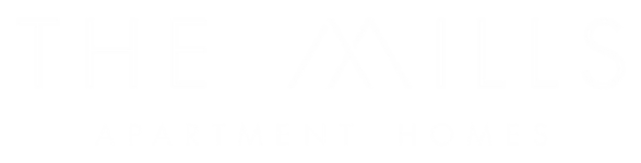 The Mills Apartment Homes logo on a green background.