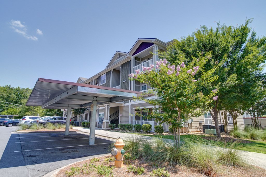 covered parking at apartment complex