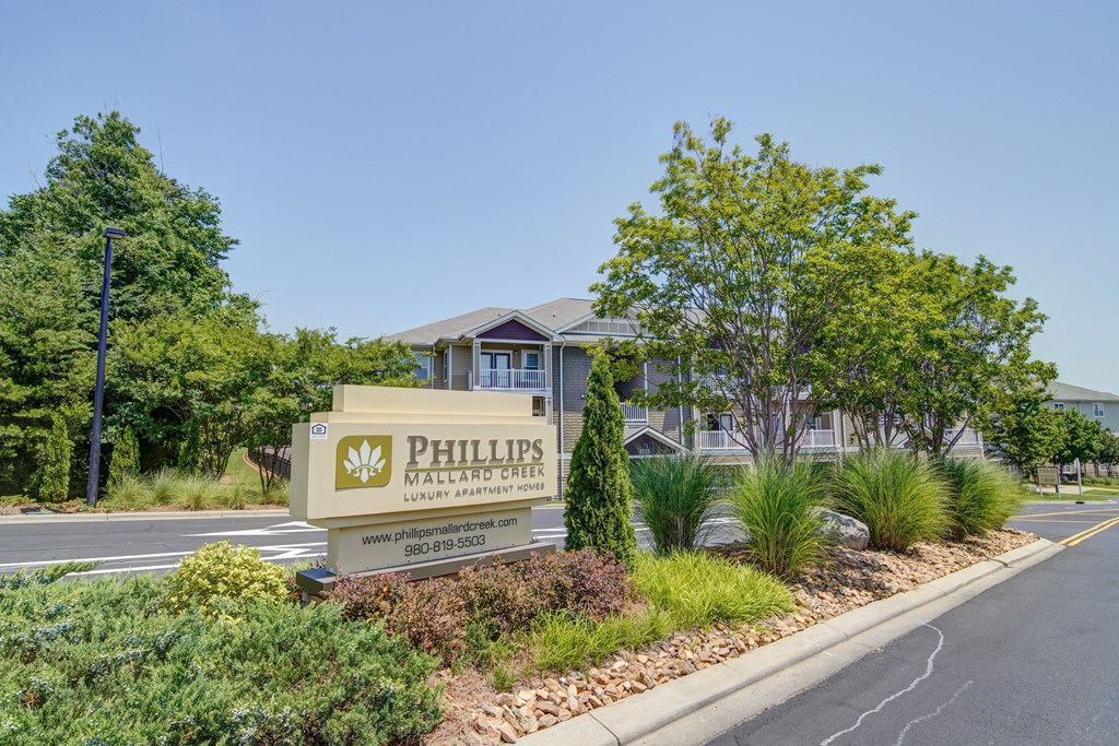 Phillips Mallard Creek Apartment main sign at entrance