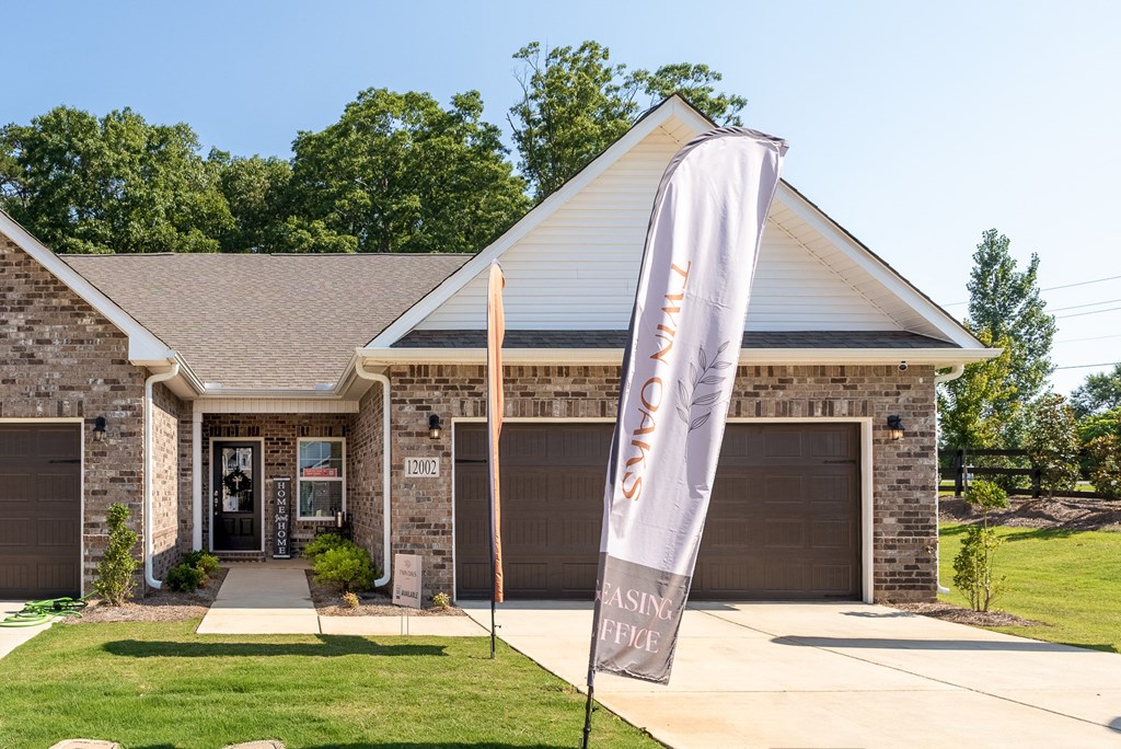 a flag in front of a house