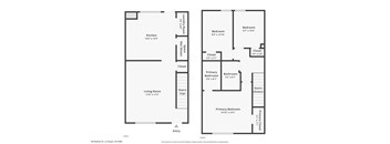 A floor plan of a two bedroom apartment.