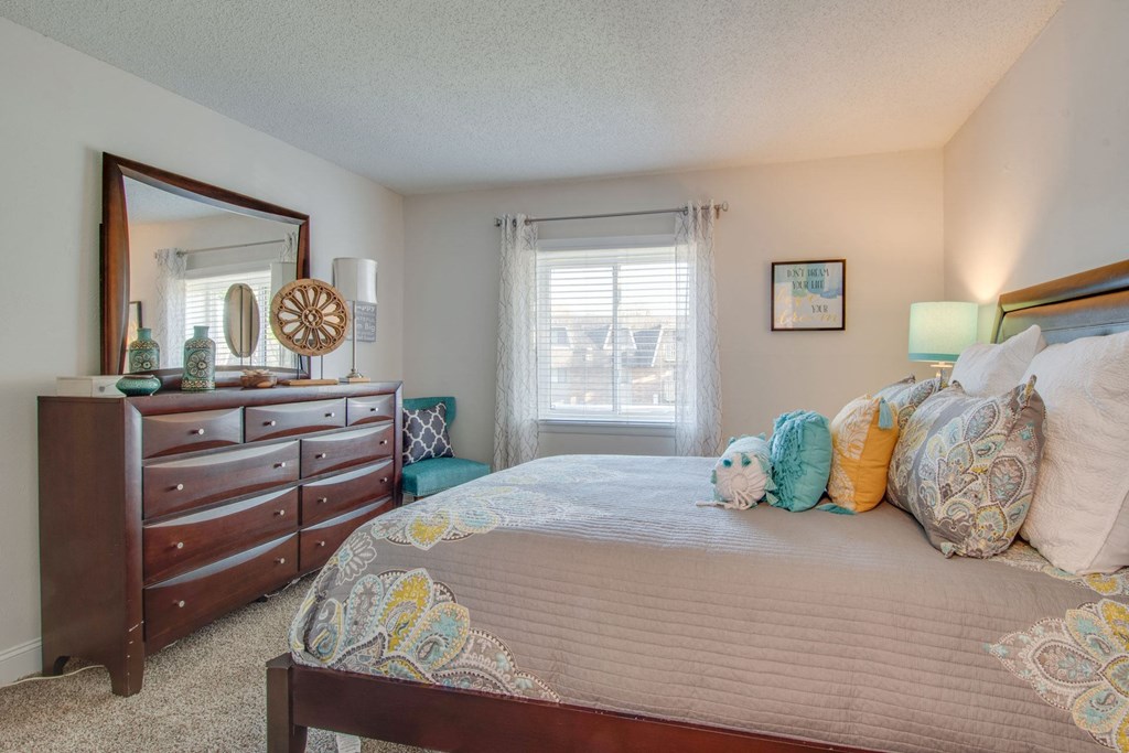 Beautiful Bright Bedroom With Wide Windows at Nob Hill Apartments, Nashville, TN