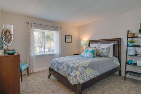 Bedroom With Expansive Windows at Nob Hill Apartments, Nashville, 37211