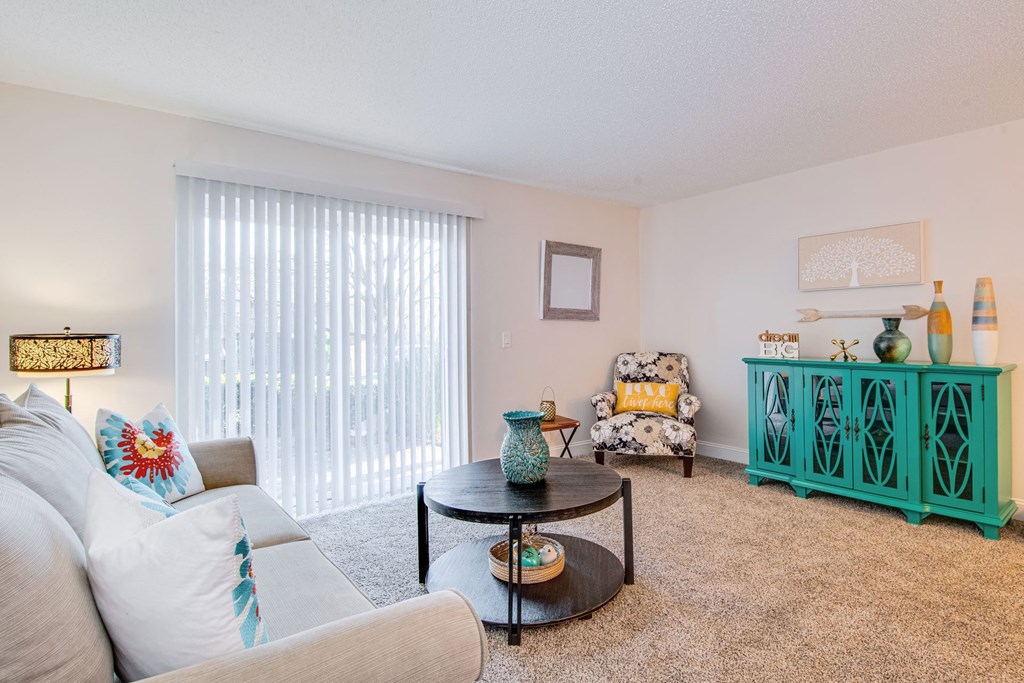 Living Room With Expansive Window at Nob Hill Apartments, Nashville, 37211