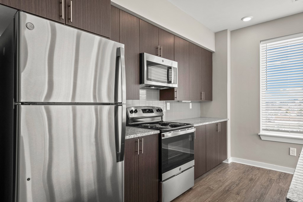 a kitchen in a 555 waverly unit
