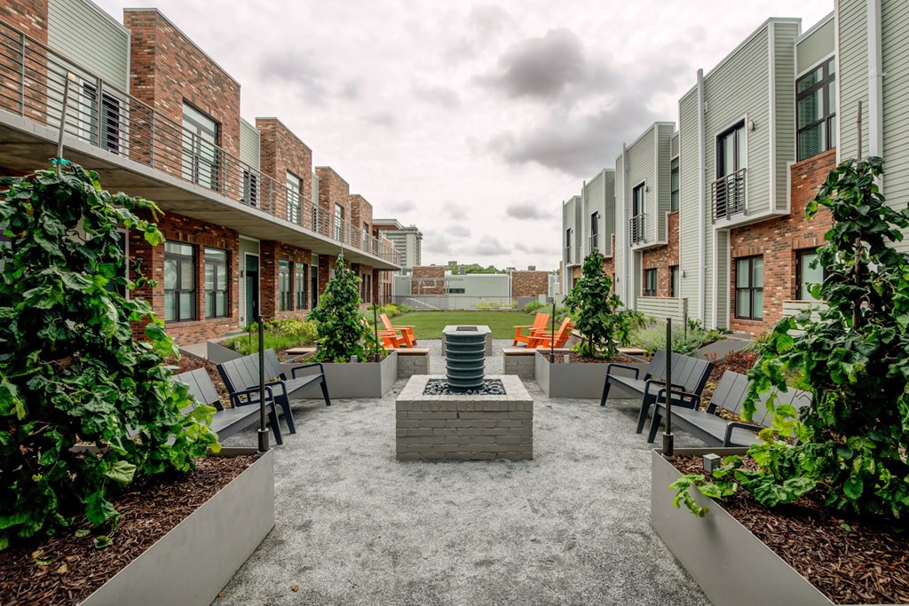 Courtyard With Fireplace at 2100 Acklen Flats, Nashville, 37212