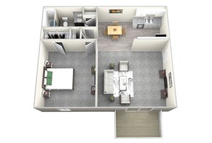 Floorplan Photos Gallery Nob Hill Apartments in Nashville - 1 Bedroom Floor Plan Apartment for Rent