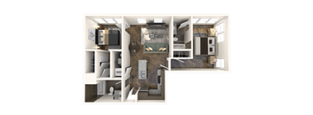 a rendering of a 3d floor plan of a house