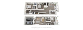a floor plan of a 3 bedroom apartment at the crossings at white marsh apartments in white marsh