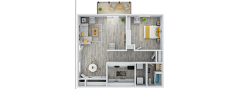 a1 floor plan  1 bedroom with 1 bath  129