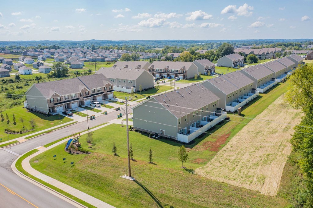 a group of houses on a street