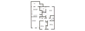 the floor plan of a small house with a kitchen and a living room