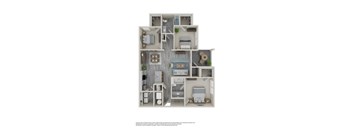 A floor plan of a house with a kitchen, living room, and bathroom.