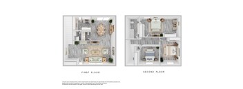 a floor plan of the first and second floor of a house