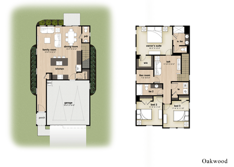two floor plans of a house