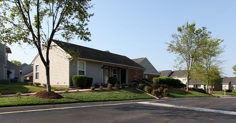 A house with a tree in front of it.