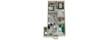 a floor plan of a 403 sq ft apartment