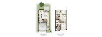 the amhfst floor plan with 2 bedrooms