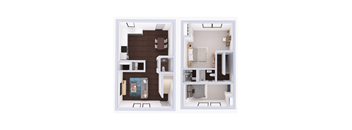 a floor plan of a two bedroom apartment with a bathroom and a balcony