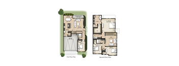typical and second floor plans of a house