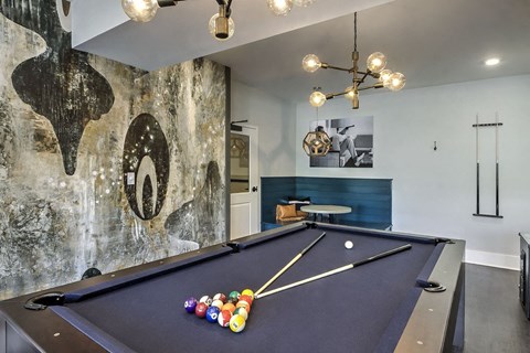 Billiards Table In Clubhouse at Residence at Tailrace Marina, North Carolina, 28120