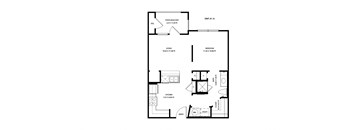 a floor plan of a 1 bedroom floor plan