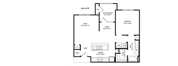 a floor plan of a house with a bedroom and a living room