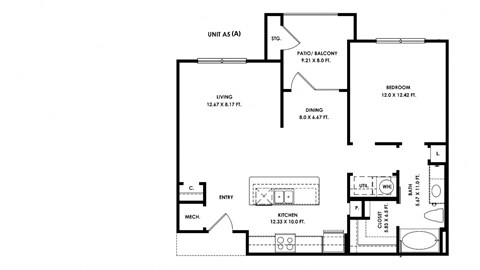 a floor plan of a house with a bedroom and a living room