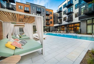 Pool side cabanaat Beckerts Park, Washington, DC, 20003